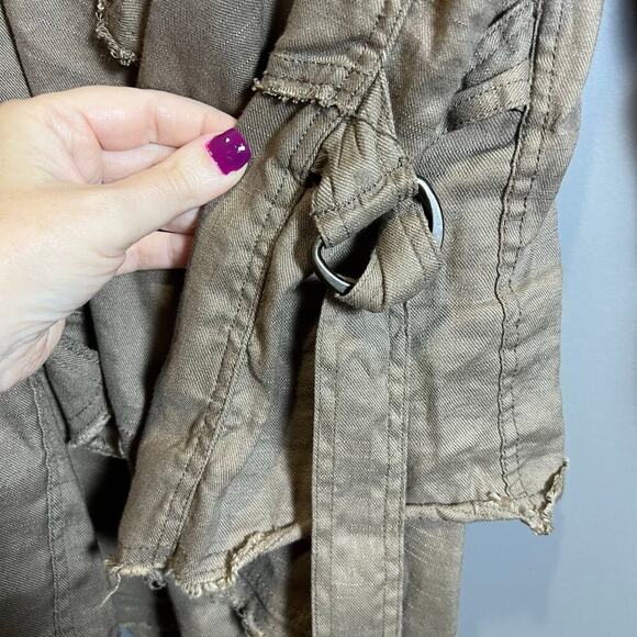 Free People Raw Hem Waterfall Femme Linen Jacket Sz S - Picture 5 of 12